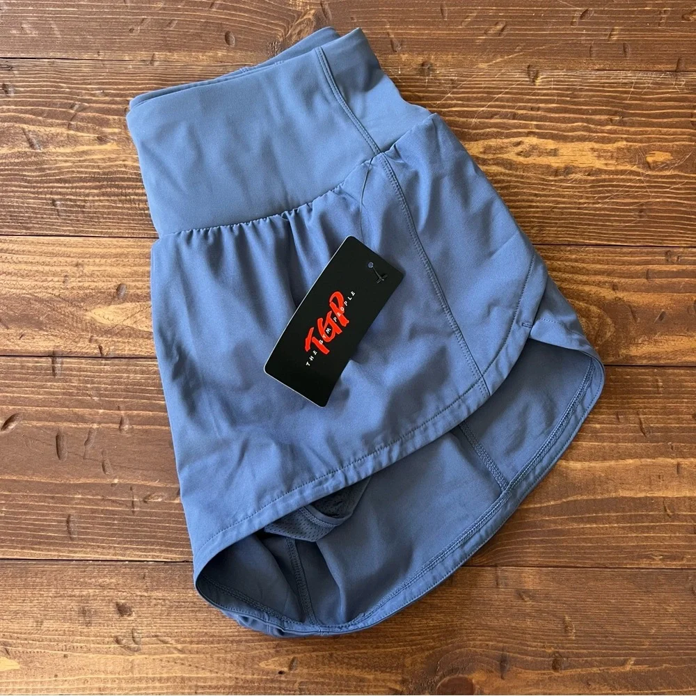 The Gym People Women's Athletic Shorts Size Medium Blue Lined Pockets NWT - Picture 10 of 10
